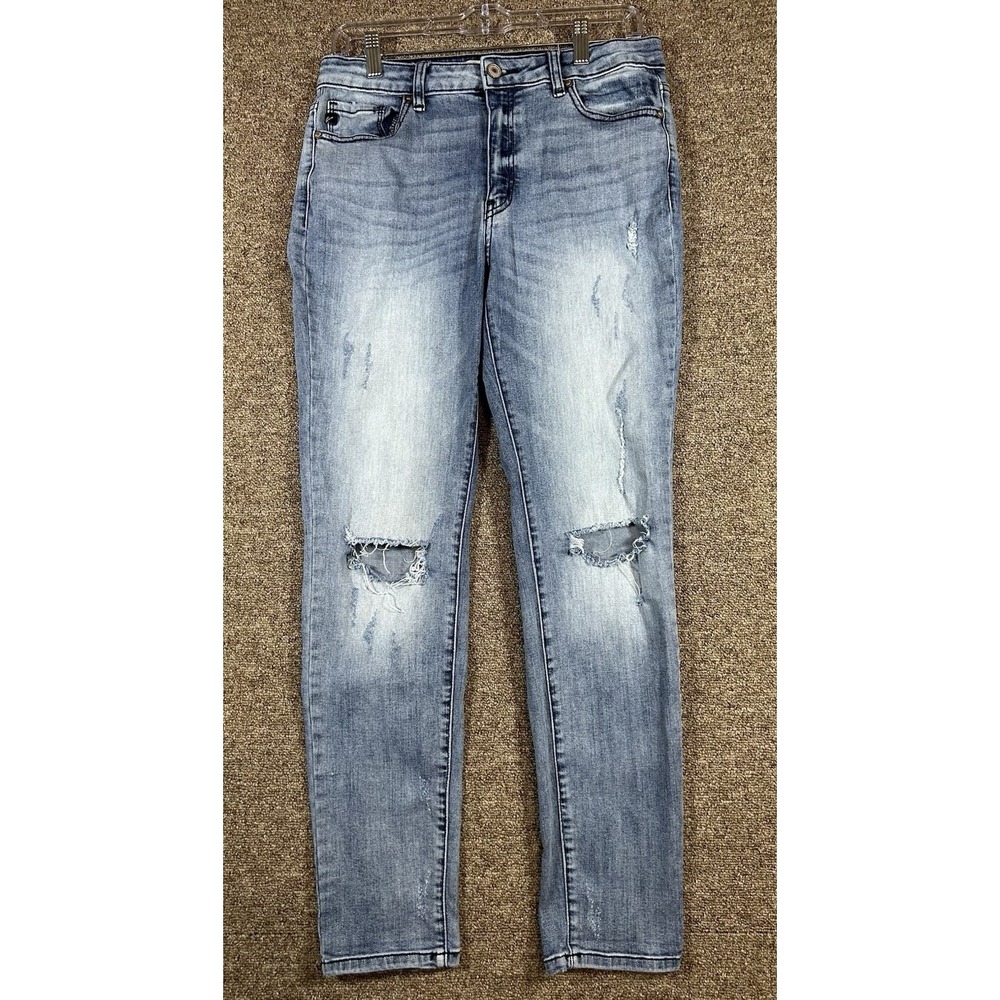 Kancan Jeans KC8356M Distressed Medium Wash Women's Sz 9/28 Skinny Stretch